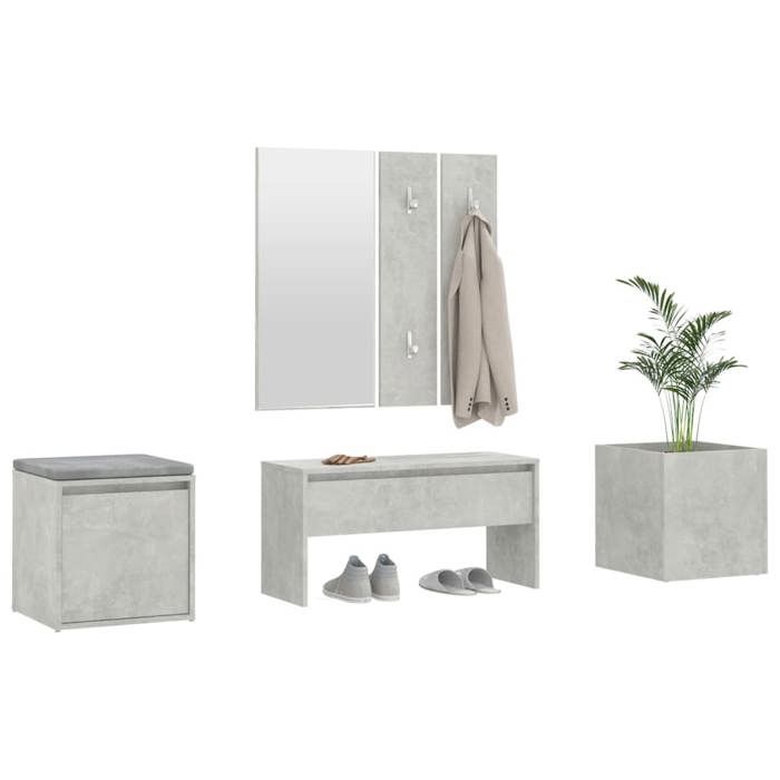 Maison Exclusive - Ensemble de meubles de couloir Gris béton Bois d'ingénierie