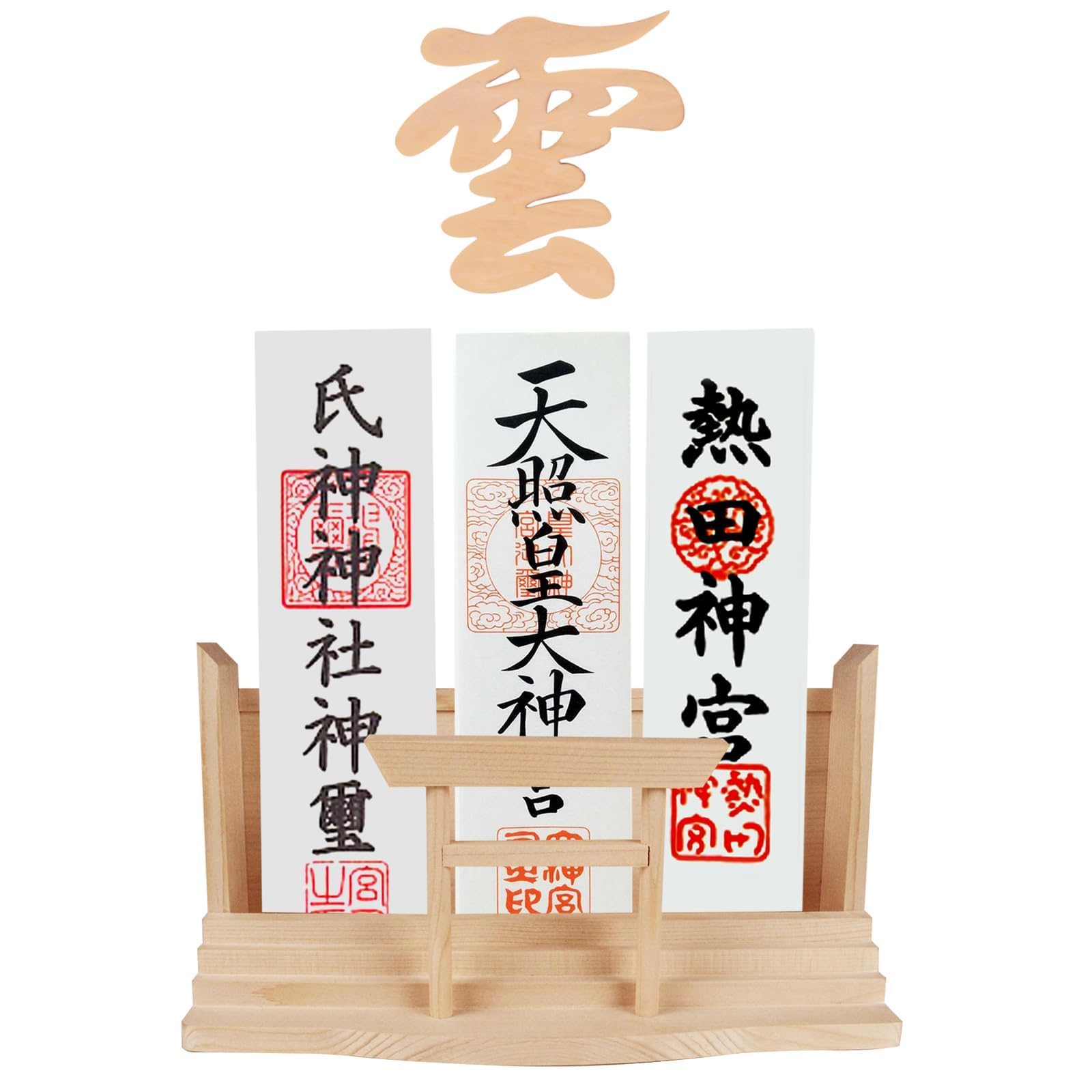 TAKOIKE Shinto Altar (Shinto Altar and Cloud-shaped Shinto Altar Set) with Torii Gate and Talisman Stand, Stylish Wall-Mounted Shinto Altar, Modern Sh