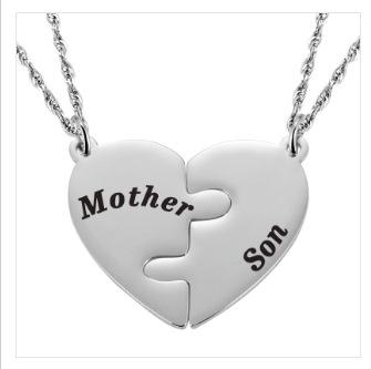Stainless Steel Love Pendant Necklace December Birthstone Friendship Necklace Set Rose Gold Love Puzzle Necklace