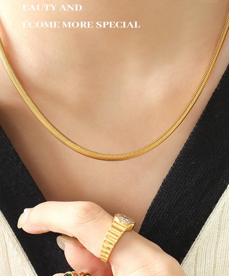 Gold-Plated Soft Snake Chain Necklace - Minimalist European & American Style Jewelry