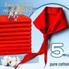 Small To Plus Size Red Scarf for Elementary and Middle School Students - Pure Cotton, Wrinkle-Resistant, and Thickened.