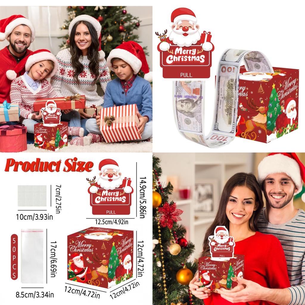 Red Christmas Theme Pattern Gift Surprise Box For Christmas Party And Holiday Gift Packaging