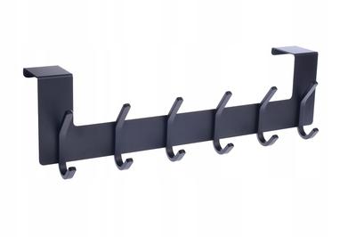 Hanger Hook for Clothes Towels 12 Hook Positions for Doors Black