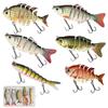 6-Piece Set Bionic Multi-Jointed Swimming Lure Hard Bait Freshwater Saltwater Fishing Bass Pike