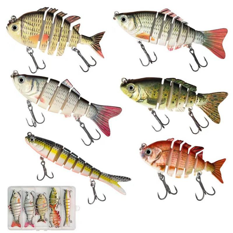 6-Piece Set Bionic Multi-Jointed Swimming Lure Hard Bait Freshwater Saltwater Fishing Bass Pike