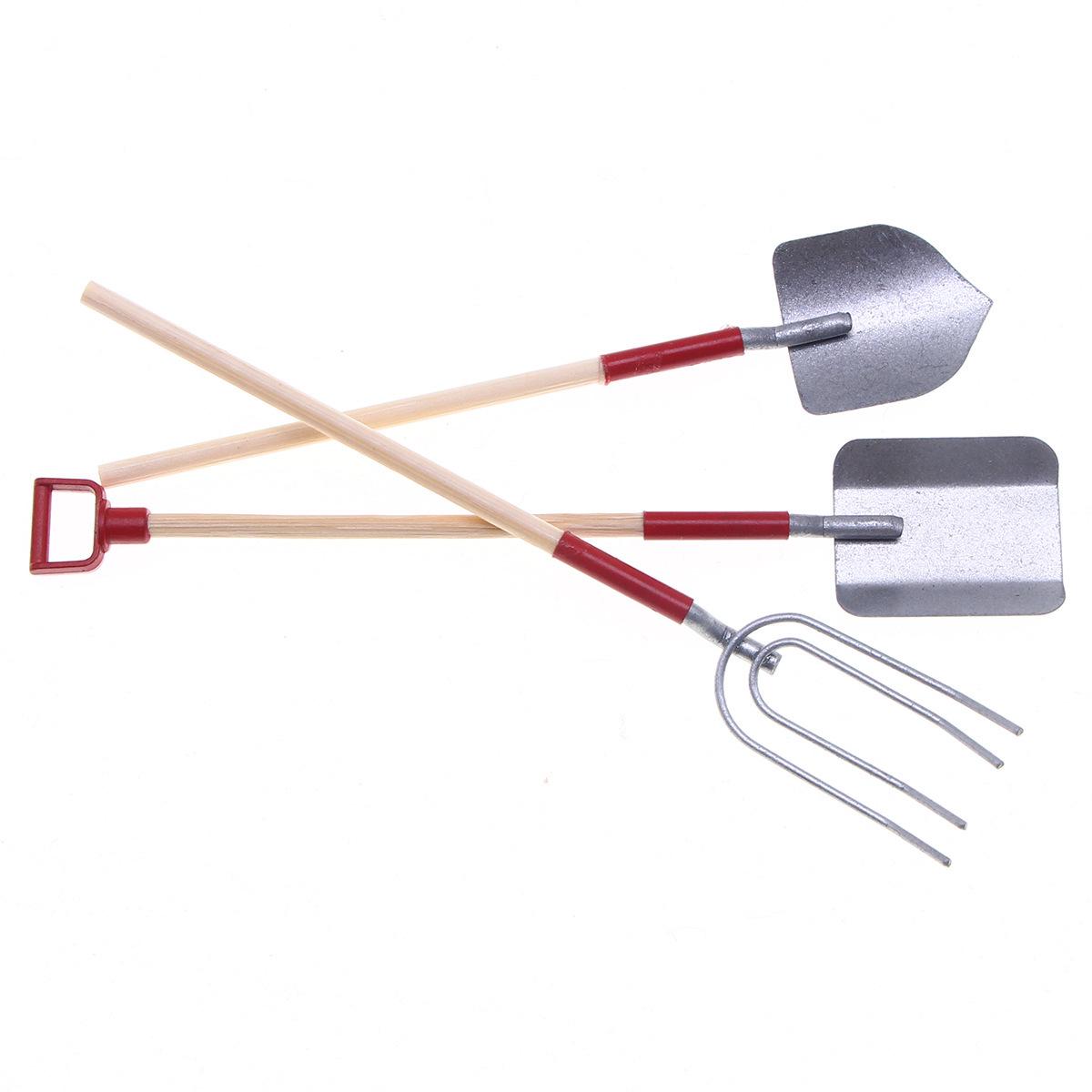 Miniature Dollhouse Alloy Gardening Hoe for BJD Courtyard Succulent Plants