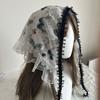 White Lolita Headscarf 3D Butterfly Lace Hair Band  Travel Beach Picnic Photoshoot