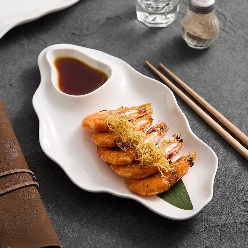 

Minimalist Irregular Ceramic Compartment Serving Plate