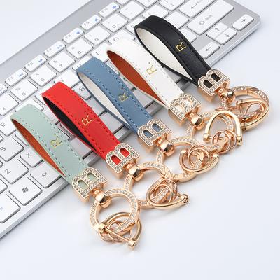 Enkel anti-förlorad nummerskylt nyckelring för män bil hänge spänne nyckelring lanyard