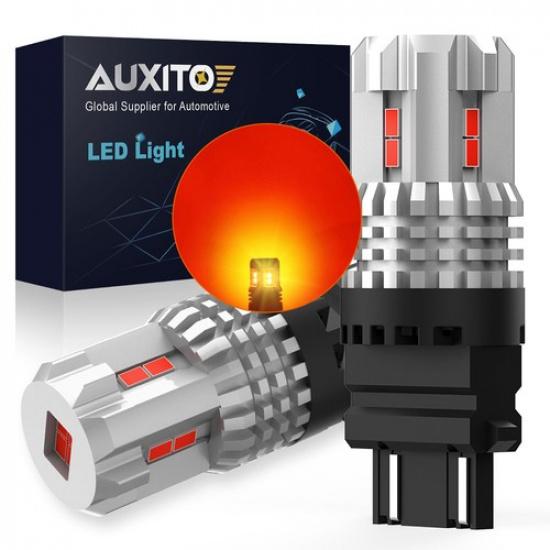 AUXITO 3157 3156 Pure Red LED Turn Signal Parking Light Bulb Error Free 2PCS