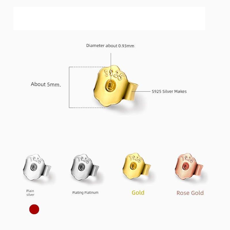 

S925 Sterling Silver Butterfly Back Support Anti-Drop Earplug [General] 5mm silver 6 (three pairs)