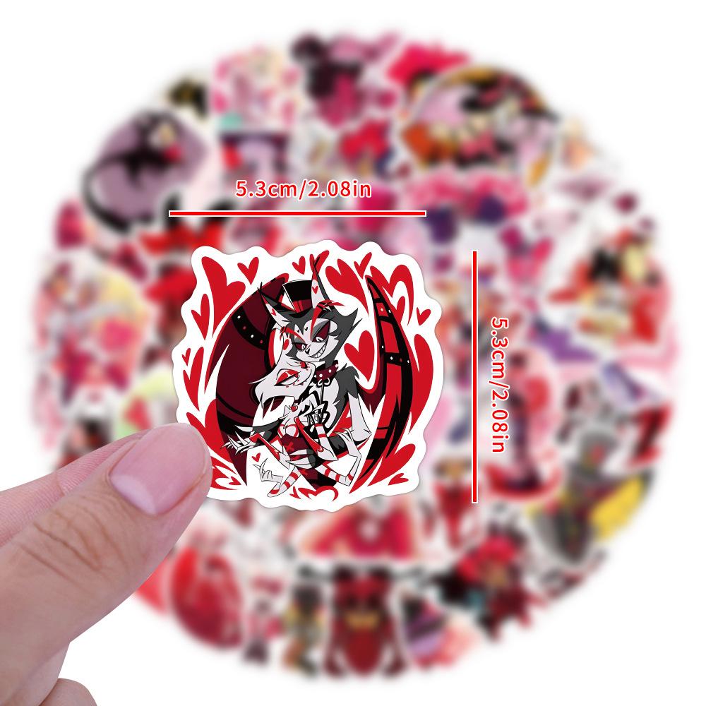 60-Piece Hazbin Hotel & Helluva Boss Cartoon Graffiti Waterproof Stickers for DIY, Phone, and Computer