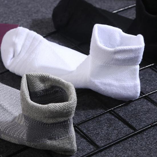 Socks Solid Color Thickening Men Running Football Basketball Short Socks for Sports