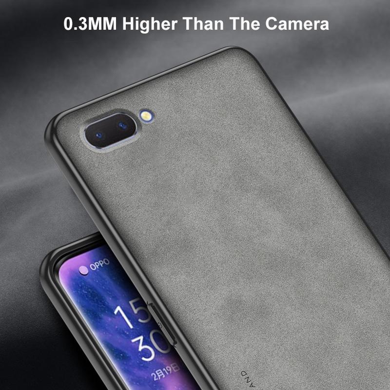 For OPPO A12E Case Luxury PU Leather Phone Case For OPPO A3S AX5 Back Cover Matte Silicone Shockproof Full Protection Coque