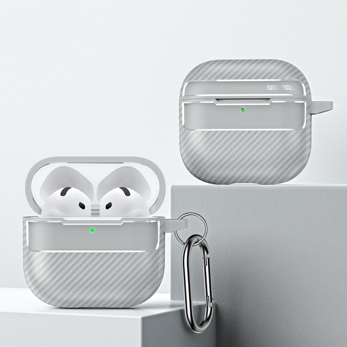 

Business Carbon Fiber Pattern Earphone Accessories for Airpods 1 2 3 4 Protective Cover Suitable for Airpods Pro/Pro2/Pro3 For Airpods 1 2 серый