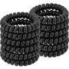 12pcs/Set Thick Black Spiral Hair Ties Telephone Cord Scrunchies Basic Elastic Hair Band Rubber Bands Women Hair Accessories