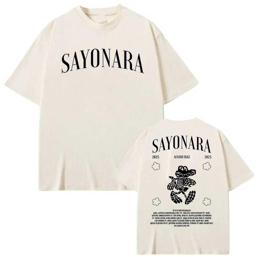 Rapper Alvaro Diaz Sayonara Album T Shirts Mens Clothing Hip Hop Oversized Short Sleeve Tshirt Casual Cotton Tshirts AD5 S