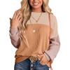 New Color Block Casual Loose Pullover Sweatshirt T-shirt for Women, European American Style Crossbody Women's Top