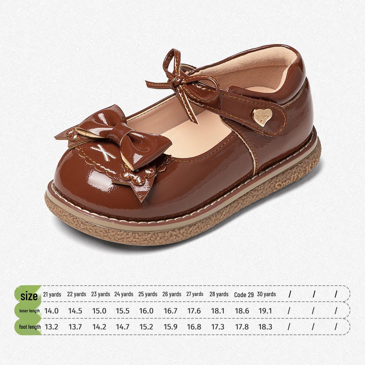 Snuffy Girls  Leather Spring Shoes 2026 - Stylish, Non-slip, Soft Sole Princess Shoes for Baby Girls 29