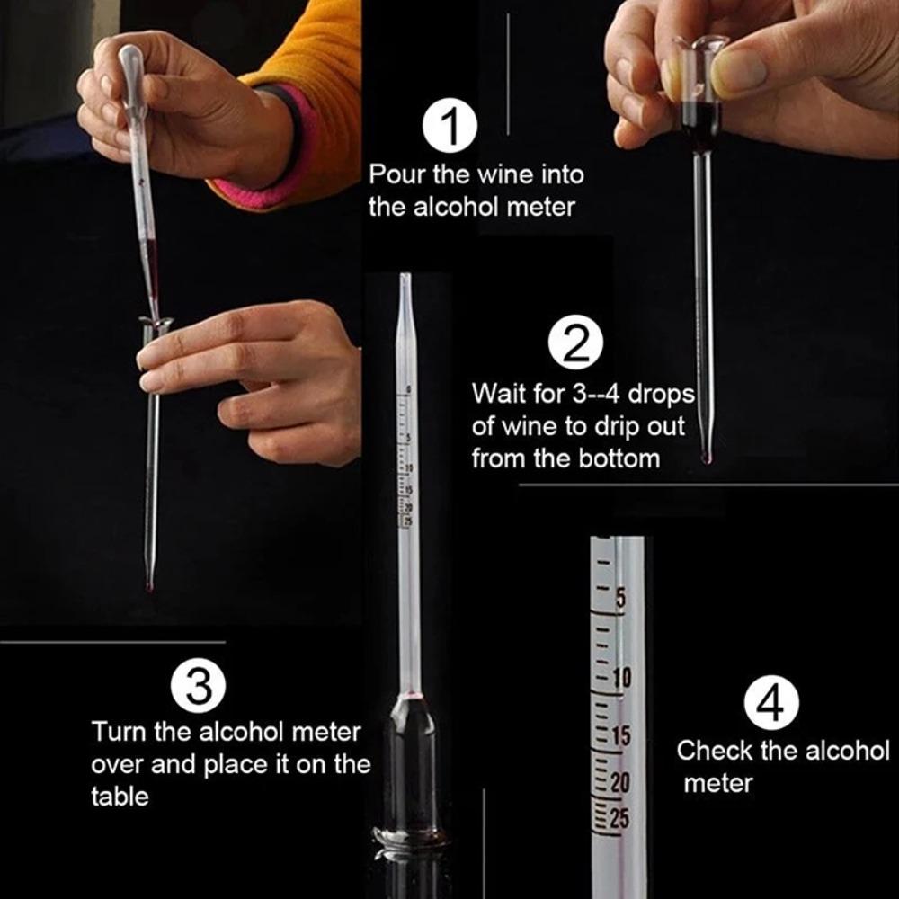 Wine Content Tester Wine Alcohol Meter Wine Concentration Meter Hydrometer Tester Wine Meter