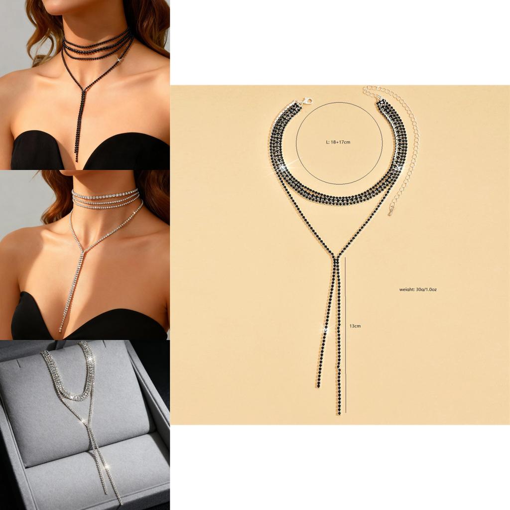 Geometric Pendant Necklace For Women With Sparkling Crystals And Multilayer Design For Fashionable Look