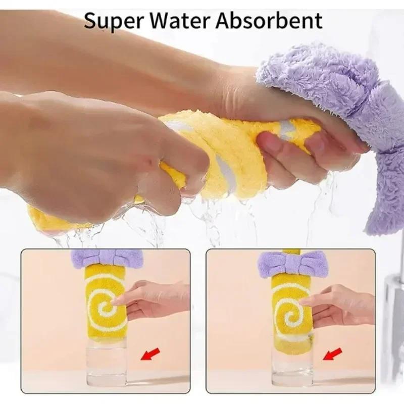 Cute Lollipop Coral Fleece Hand Towels with Hanging Loop Soft Absorbent Bath Towel for Kids Adults Girl Bathroom Kitchen Bedroom