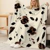 Single Flannel Fleece Blanket Soft Short Plush, Warm & Cozy, Animal Print, No Shedding, Perfect for Bedroom Home, Ideal for Christmas & Halloween