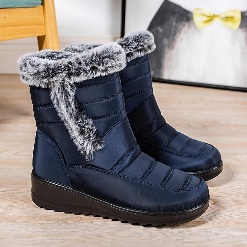 Snow Women'S Boots Flat Ladies Shoes Platform Shoes Woman Fashion Mid Women'S High Boots Soft Botas Mujer Winter Shoes Boots