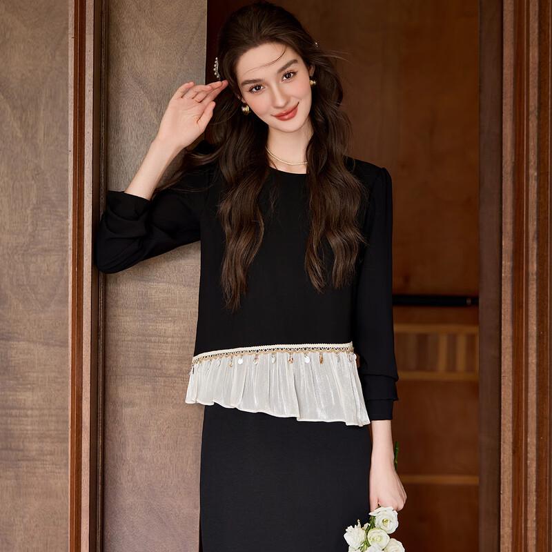 Bailuyu Women s Elegant Pleated Hem Blouse S