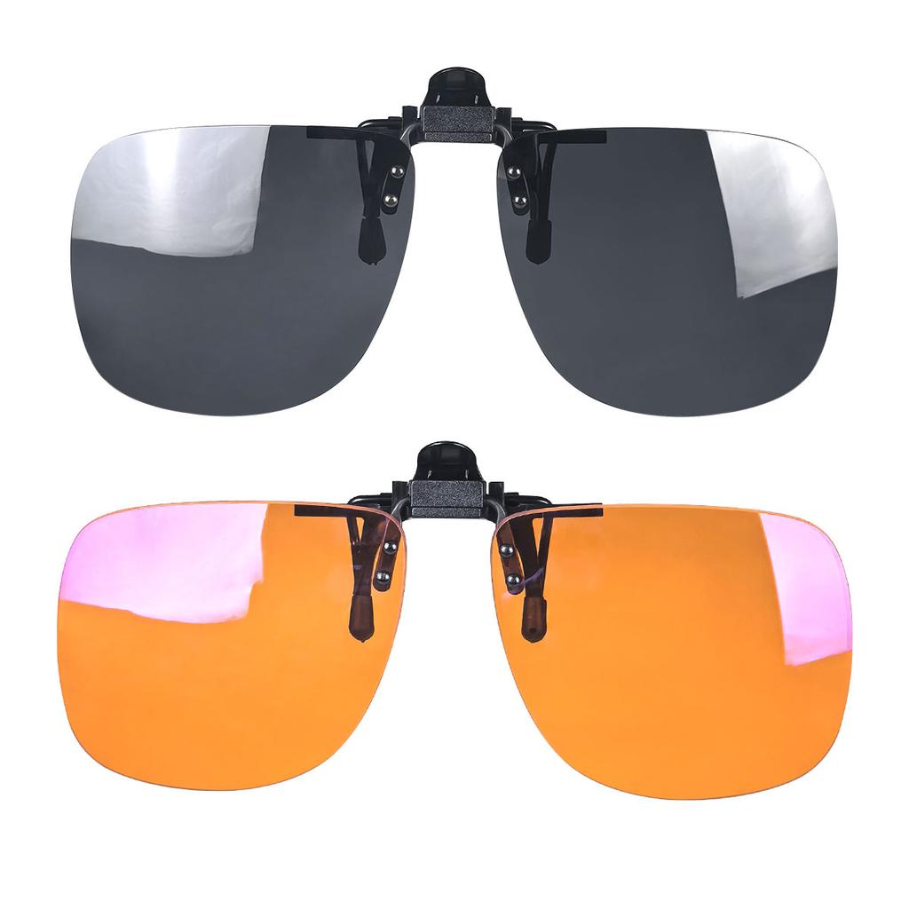Big Size Square Shape Red Lens Clip On Better Sleep ClipOn Orange Lens Yellow Driving Lenses Black Polarized Sunglasses Clip On