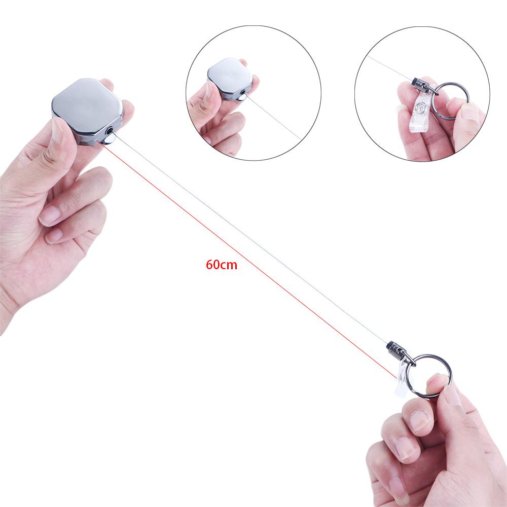Tool Retractable Office Supplies Square Badge Holder Clip Badge Reel Clip Key Ring Clips Keychain