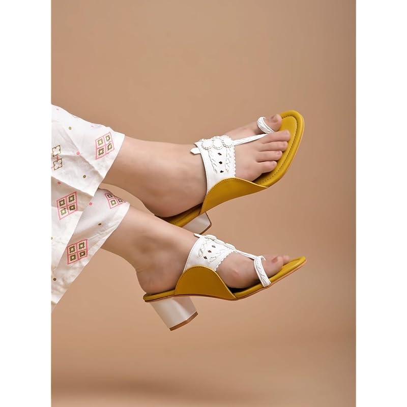 Shoetopia Women S Kh-4433 Yellow Heeled Sandal-6 Kids Uk (Kh-4433-Yellow)-Eu39 6 UK жёлтый