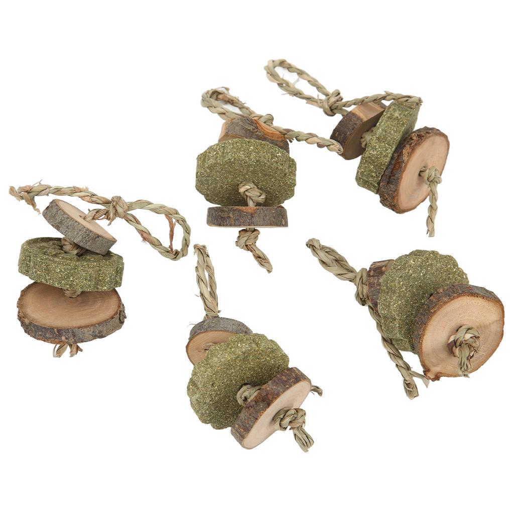 5Pcs Rabbit Chewing Grass Cake Skewers Safe Healthy Pet Snacks Toys for Pet Rabbits Hamster