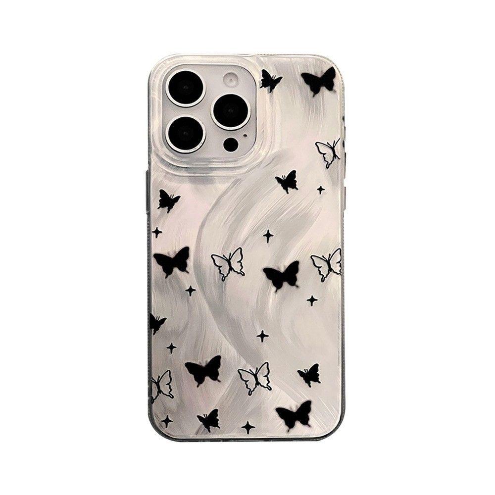 Black butterfly Phone Case For IPhone 16 16e 14 13 15 Pro Max 11 12 Pro 7 8 Plus SE 2022 Shockproof Cover Case 16 15 14 13 12 11