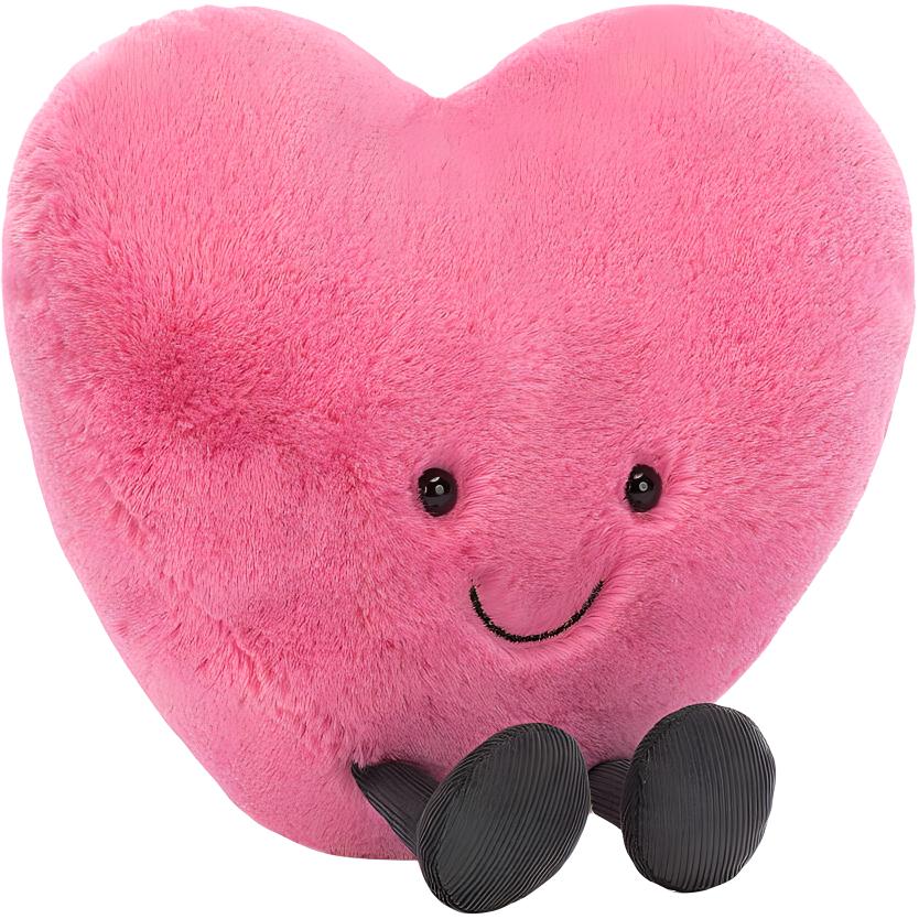 

jellycat character fun pink love plush doll 17cm