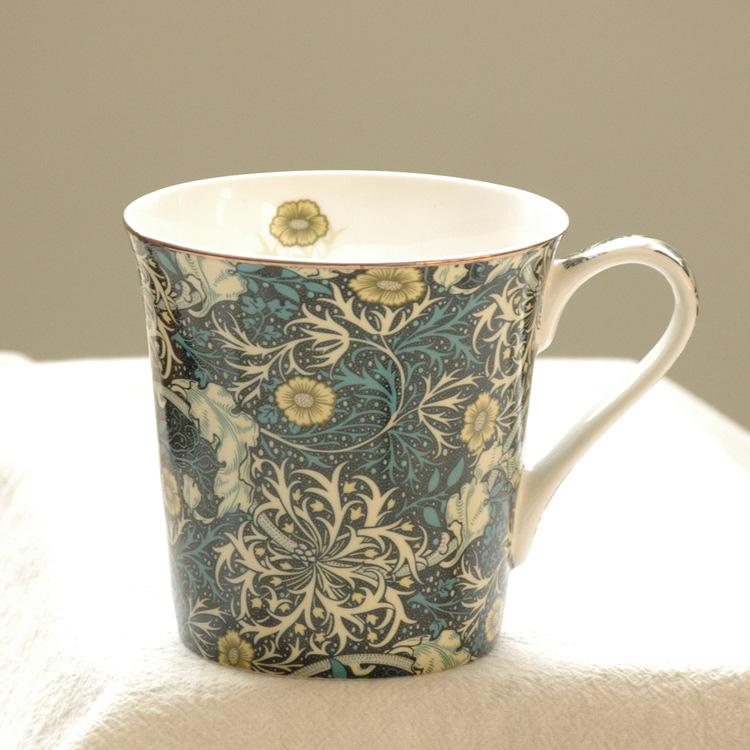 Bone China European Retro Ceramic Water Cup Personalized William Sea Anemone Dandelion Cup Creative Gift Milk Cup