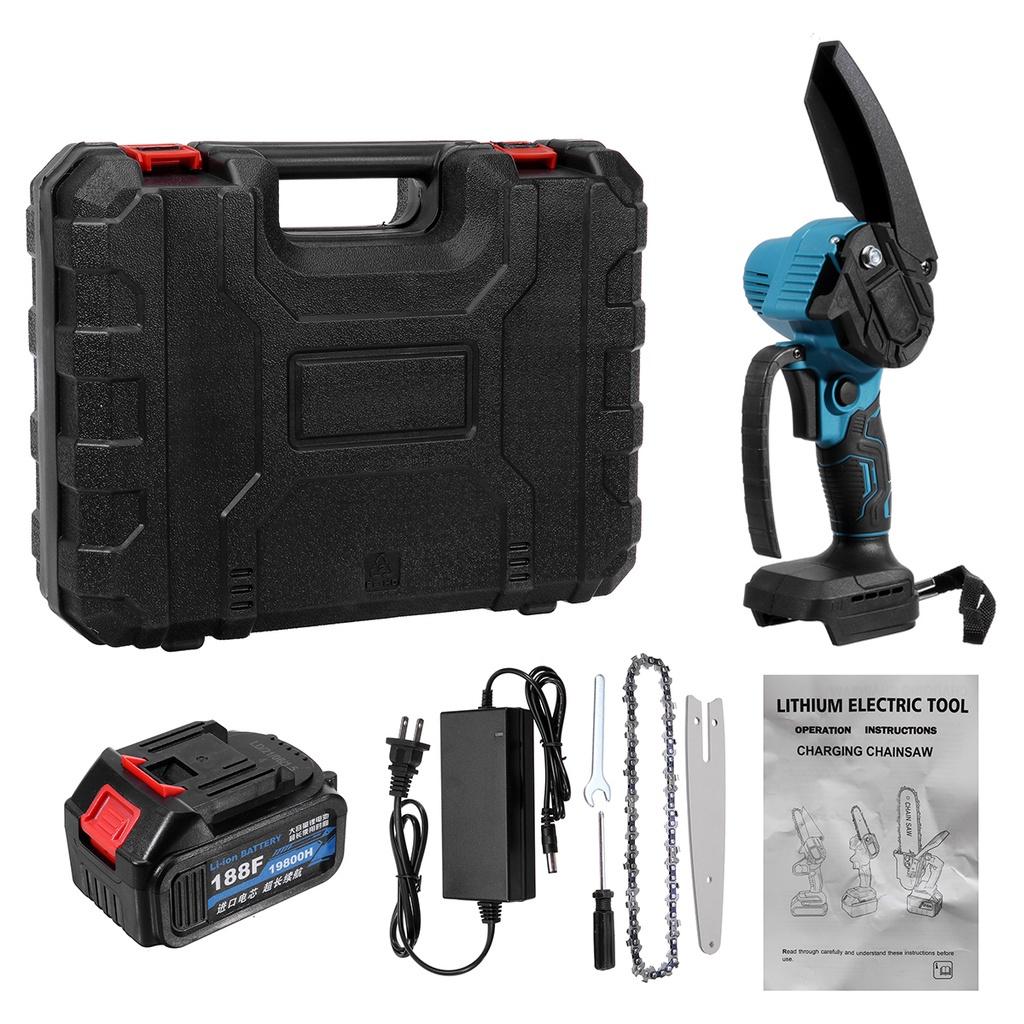 6 Inch Brushless Garden Tool with 19800H Battery Mini Electric Chain Saw Cordless Woodworking Pruning Chainsaw