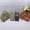 Plastic Bath Storage Basket Portable Hollow Out Quick Dry Bathroom Organizer for Home College Dorm Gym Shopping Use