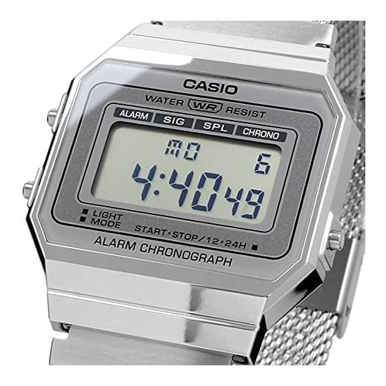 [Casio] CASIO Digital Watch Vintage Series A700WM-7A Metal Mesh Band Men's Women's Silver Overseas Model [Parallel Import]