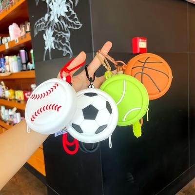 Sporty Silicone Coin Purse: Cute Storage for Coins, Earphones & Cards - Backpack Pendant Gift.