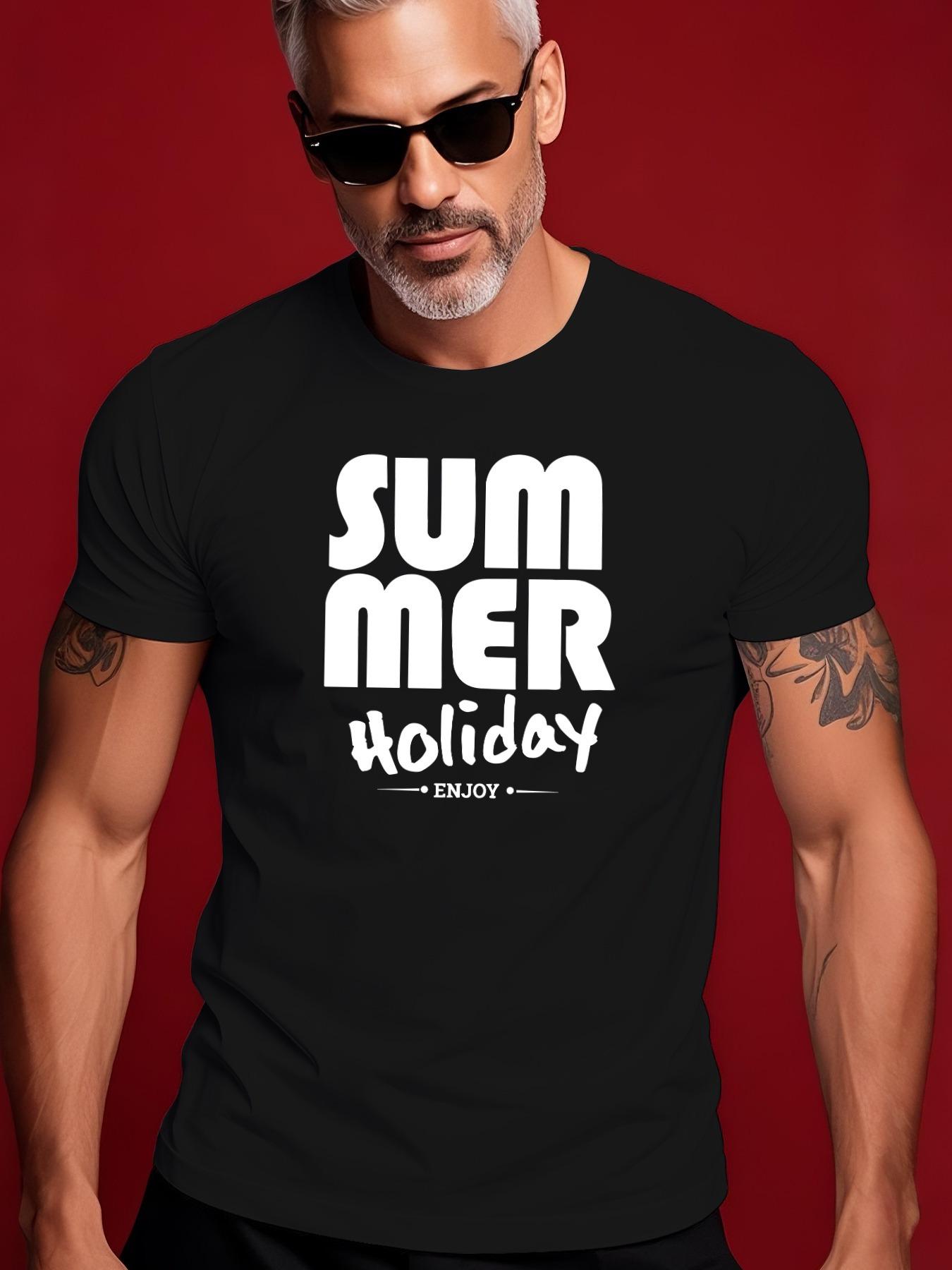 Summer Tshirt - Lightweight Breathable Fabric Crew Neck T... XL
