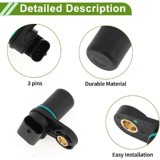 No.5149009AA Crankshaft Position Sensor for Ram 1500 5.7L 2004-2007 Sturdy Black Engine Crank CKP Sensor Metal Plastic 1 Pc