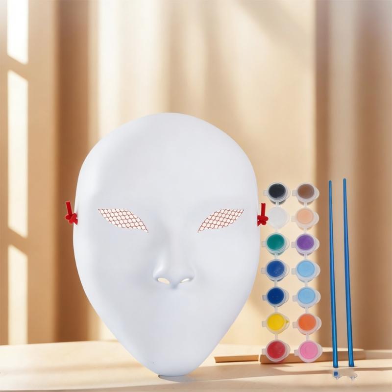 DIY Blank Paintable Mask Set Nuo Operas Mask for Artistic Projects,Theater,Halloween,Masquerades Parties,Classroom Arts