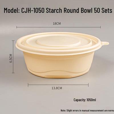 Eco-Friendly Corn Starch Disposable Meal Prep Containers