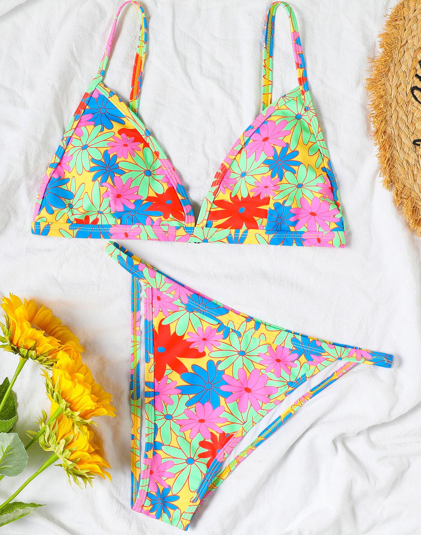 

Бикини сексуальный женский купальник с принтом, разделенный купальник, стринги с треугольной чашкой, бразильское бикини, пляжная одежда, купальные костюмы L зелёный