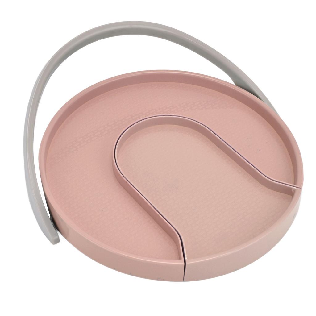 Kitchen Storage Turntable Non Skid Kitchen Spice Beverage Pull Out Organizer Rack for Kitchen Cabinets PantryPink