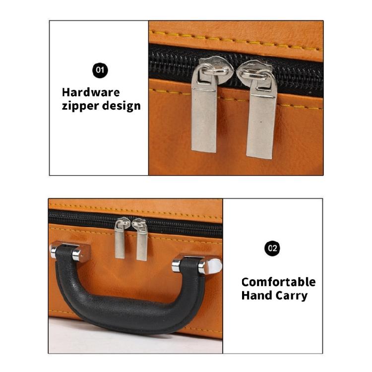 Jewelry Organizer Pouch with Multiple Pockets for Sorting Bracelets Velvets Lined Portable Stylish PU Container