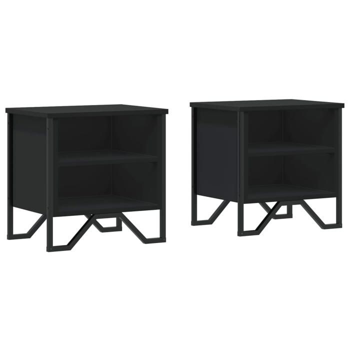 VidaXL Bedside Tables 2 Pcs Black 40x30x40 Cm Engineered Wood, Cabinet, Side Cabinet, Phone Stand, Table of 848495