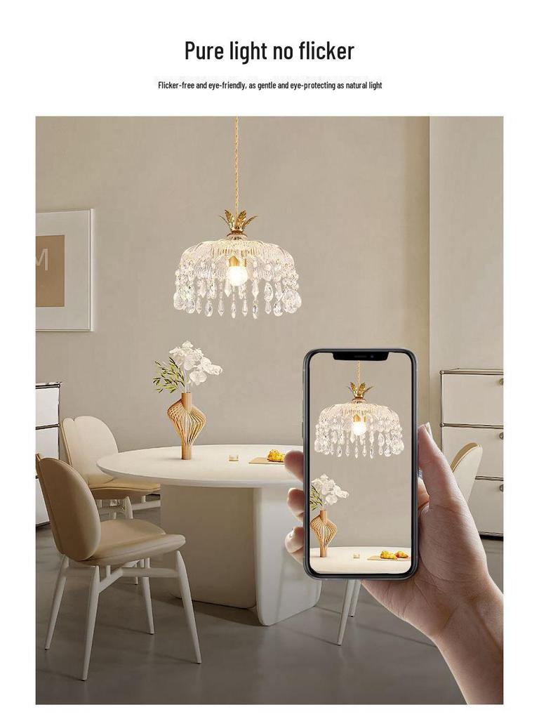 Vintage French Crystal Pendant Light for Entrance, Hallway, Balcony, Bedside, and Bar