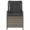 Garden Armchair 2 pcs Adjustable Grey Poly Rattan